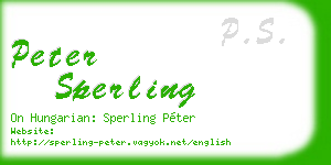 peter sperling business card