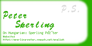 peter sperling business card